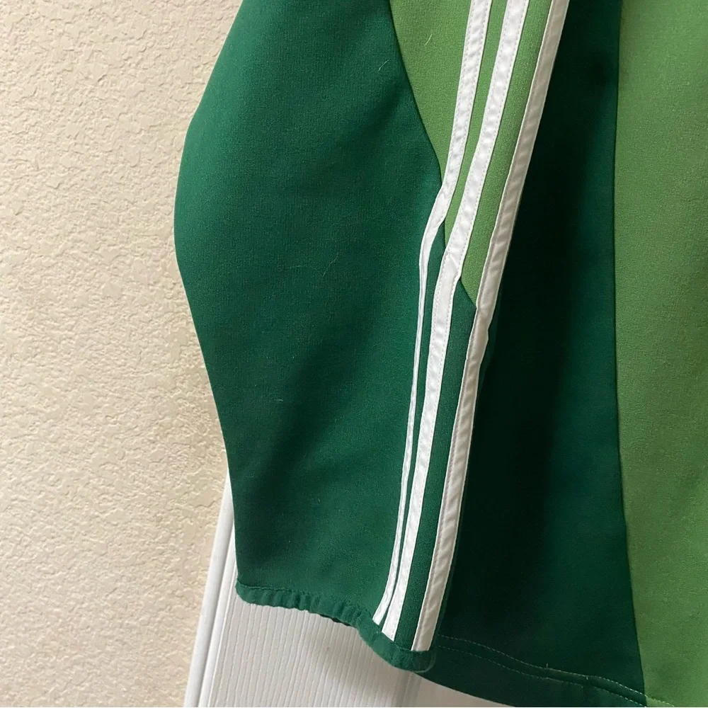 Vintage Y2K Adidas Medium Green & White Zip Up Climawarm Soccer Track Jacket - Picture 10 of 14